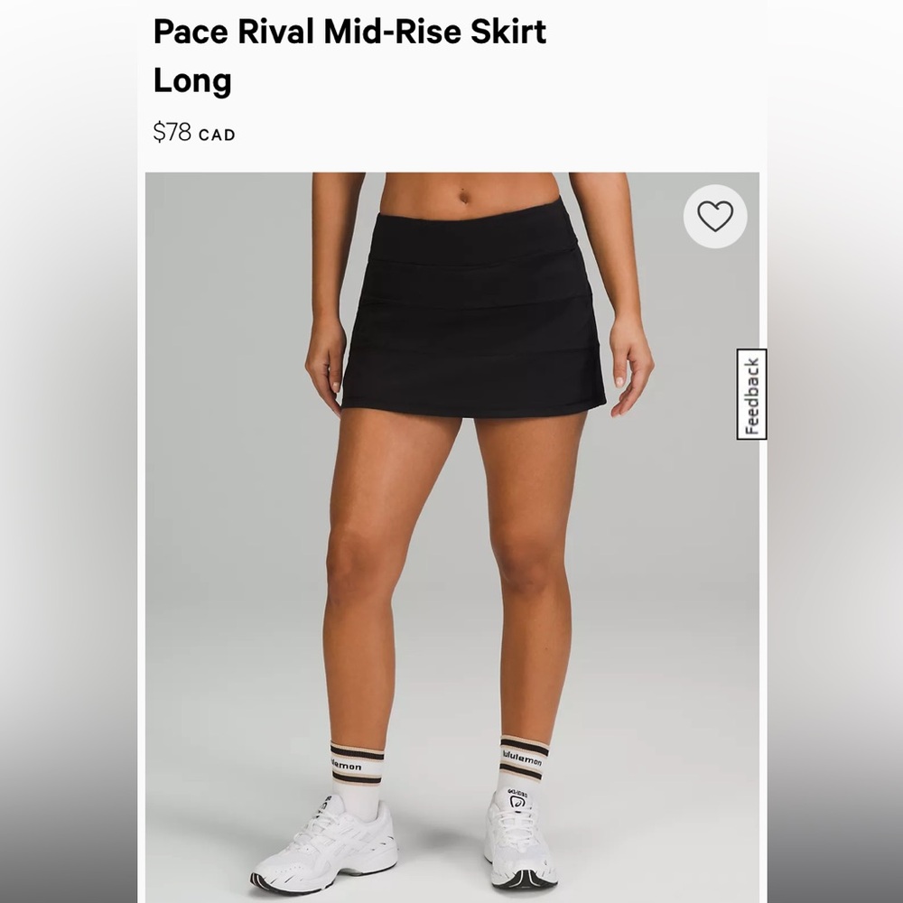 Lululemon pace rival skort (tall)